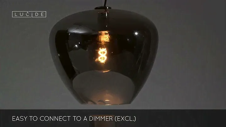 Lucide Soufian Glass Ceiling Pendant Light - Smoke Grey