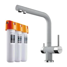 Смеситель Omoikiri Nagano GR leningrad grey, с фильтром Pure drop Lite