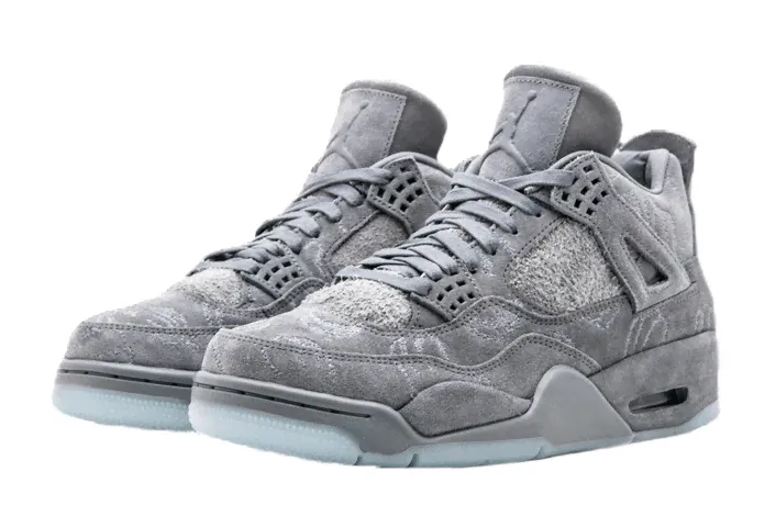 Nike Air Jordan 4 KAWS Cool Grey, серые, нубук, мужские-0