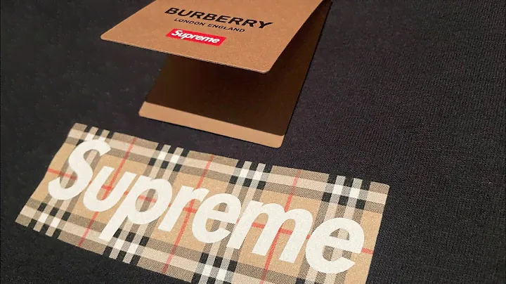 🔥2022 Supreme X Burberry Box Logo Tee Shirt Black Size M 🔥